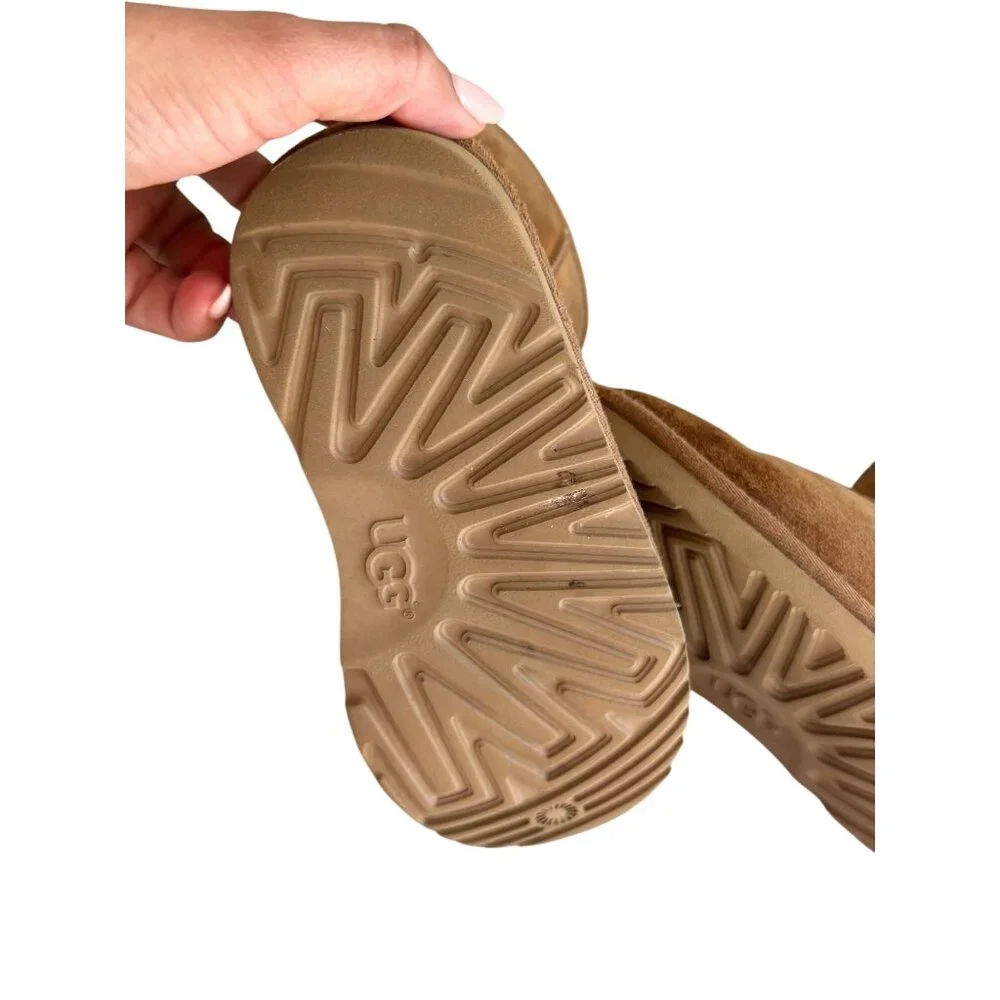 UGG Suede Boots Kids Size 12M Tan Good Shearling Lined Mid-Calf